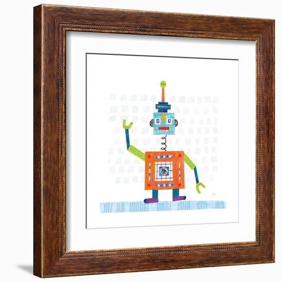 Robot Party III on Squares-Melissa Averinos-Framed Art Print