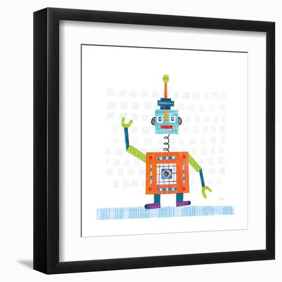 Robot Party III on Squares-Melissa Averinos-Framed Art Print