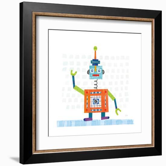 Robot Party III on Squares-Melissa Averinos-Framed Art Print