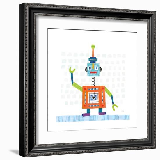 Robot Party III on Squares-Melissa Averinos-Framed Art Print