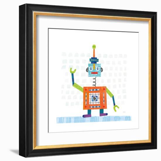 Robot Party III on Squares-Melissa Averinos-Framed Art Print