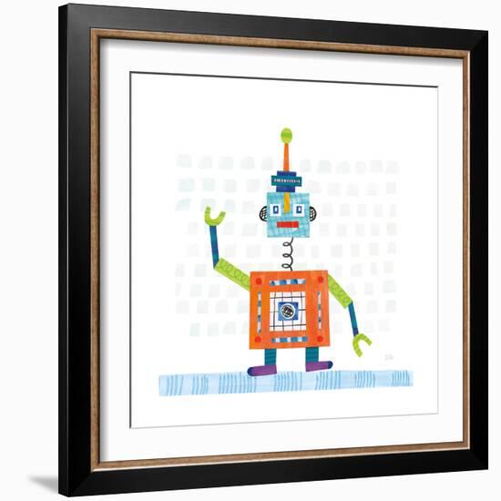 Robot Party III on Squares-Melissa Averinos-Framed Art Print