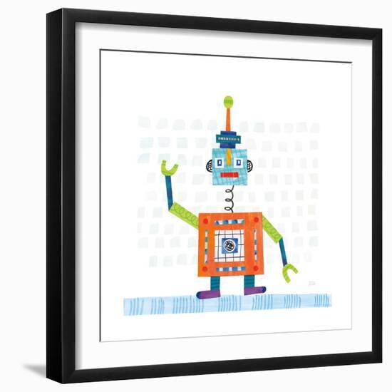 Robot Party III on Squares-Melissa Averinos-Framed Art Print