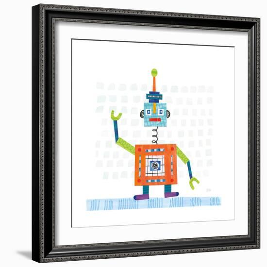 Robot Party III on Squares-Melissa Averinos-Framed Art Print