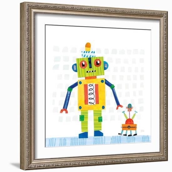 Robot Party IV on Square Toys-Melissa Averinos-Framed Art Print