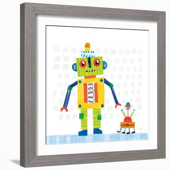 Robot Party IV on Square Toys-Melissa Averinos-Framed Art Print