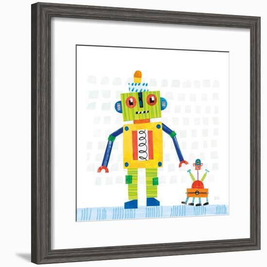 Robot Party IV on Square Toys-Melissa Averinos-Framed Art Print