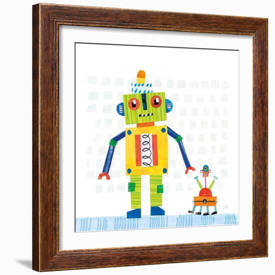 Robot Party IV on Square Toys-Melissa Averinos-Framed Art Print