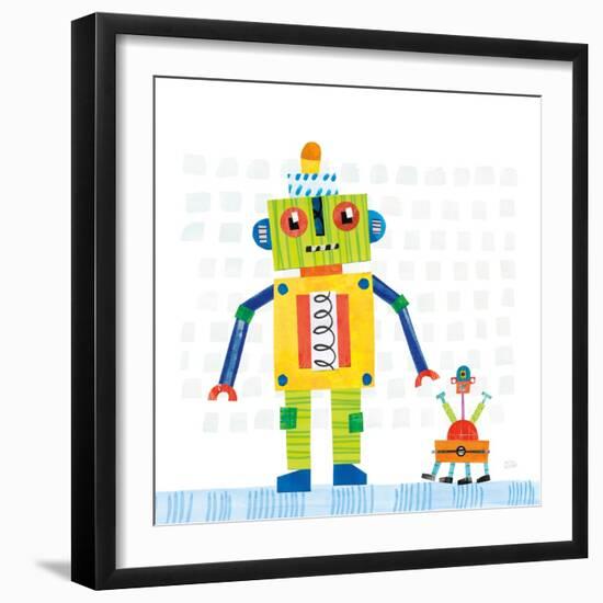 Robot Party IV on Square Toys-Melissa Averinos-Framed Art Print