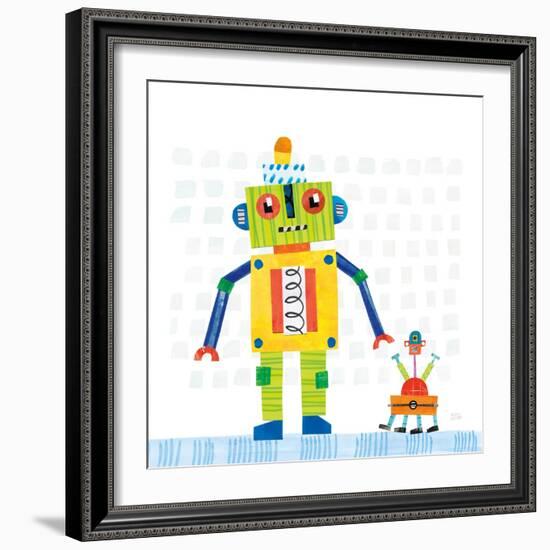 Robot Party IV on Square Toys-Melissa Averinos-Framed Art Print