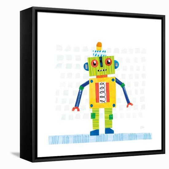 Robot Party IV on Squares-Melissa Averinos-Framed Stretched Canvas