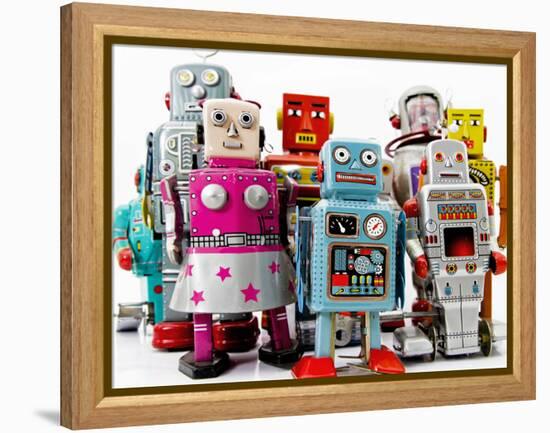 Robot Toys-davinci-Framed Stretched Canvas