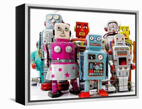 Robot Toys-davinci-Framed Stretched Canvas