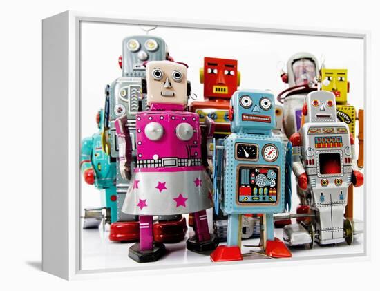 Robot Toys-davinci-Framed Stretched Canvas