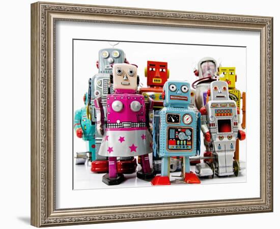 Robot Toys-davinci-Framed Art Print