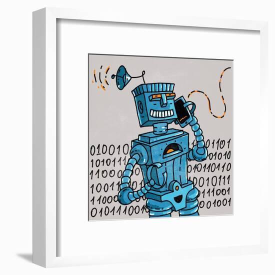 Robot Transmits Information-JoeBakal-Framed Art Print