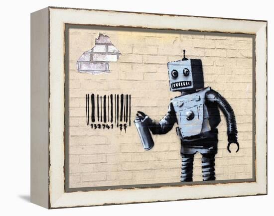 Robot-Banksy-Framed Premier Image Canvas