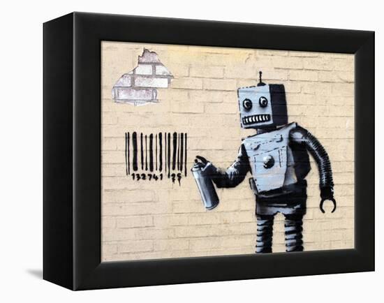 Robot-Banksy-Framed Premier Image Canvas