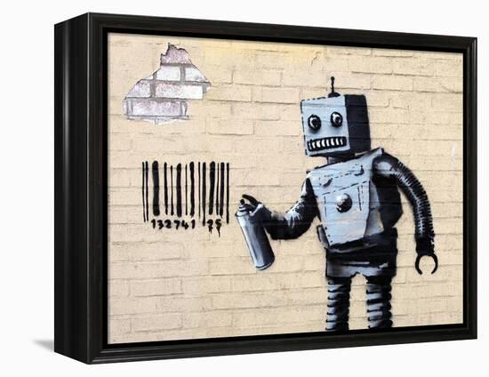 Robot-Banksy-Framed Premier Image Canvas