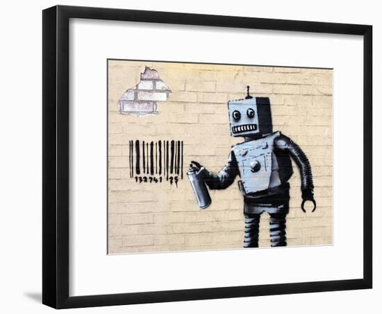 Robot-Banksy-Framed Premium Giclee Print