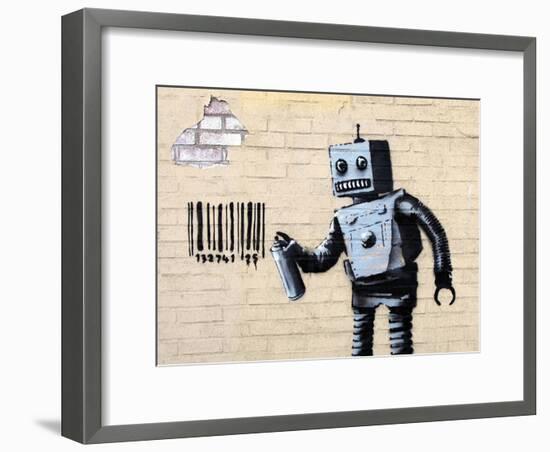 Robot-Banksy-Framed Premium Giclee Print