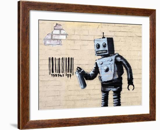 Robot-Banksy-Framed Giclee Print