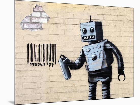 Robot-Banksy-Mounted Giclee Print