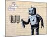 Robot-Banksy-Mounted Premium Giclee Print