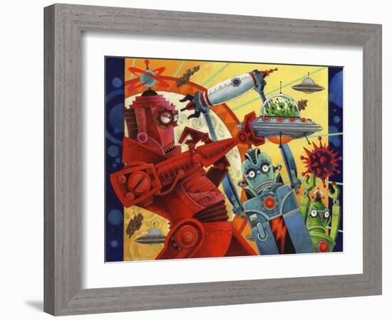 Robotic Uprising-David Galchutt-Framed Giclee Print