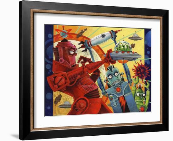 Robotic Uprising-David Galchutt-Framed Giclee Print