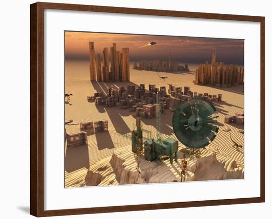 Robots Maintain a Forgotten Colony-Stocktrek Images-Framed Photographic Print