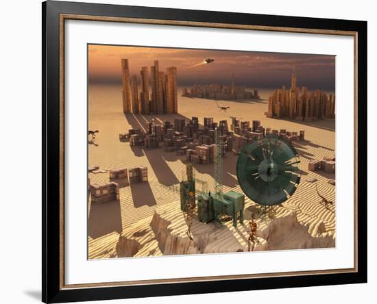 Robots Maintain a Forgotten Colony-Stocktrek Images-Framed Photographic Print