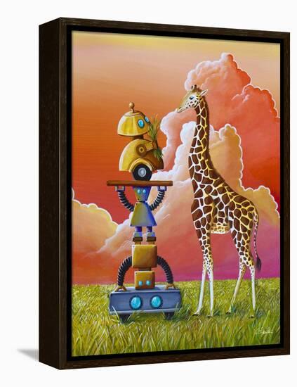 Robots On Safari-Cindy Thornton-Framed Stretched Canvas