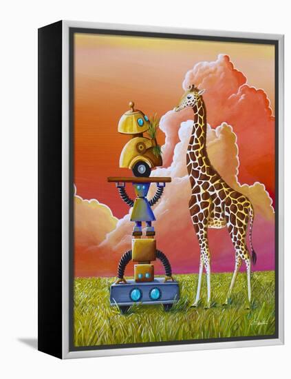 Robots On Safari-Cindy Thornton-Framed Stretched Canvas