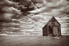 Abandoned Church in the Desert, with Stormy Skies-Robyn Mackenzie-Photographic Print