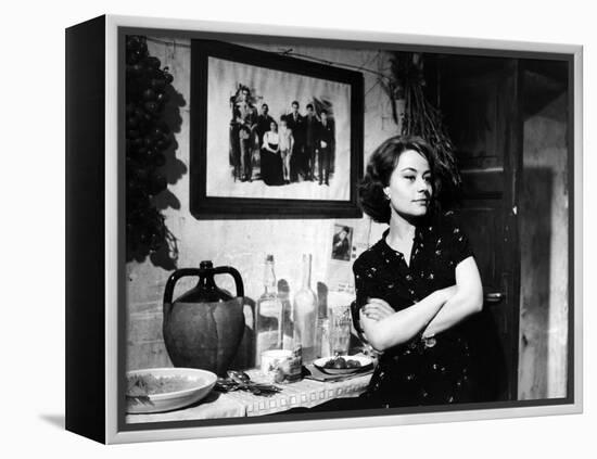 "Rocco and his Brothers" (Rocco and ses freres) by Luchino Visconti with Annie Girardot, 1960 (b/w -null-Framed Stretched Canvas