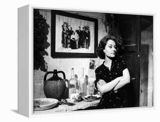 "Rocco and his Brothers" (Rocco and ses freres) by Luchino Visconti with Annie Girardot, 1960 (b/w -null-Framed Stretched Canvas