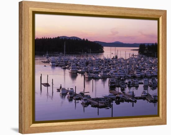 Roche Harbor Marina At dusk, San Juan Island, Washington, USA-Charles Gurche-Framed Premier Image Canvas