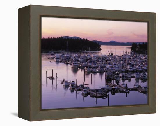 Roche Harbor Marina At dusk, San Juan Island, Washington, USA-Charles Gurche-Framed Premier Image Canvas