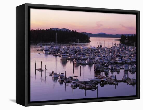 Roche Harbor Marina At dusk, San Juan Island, Washington, USA-Charles Gurche-Framed Premier Image Canvas