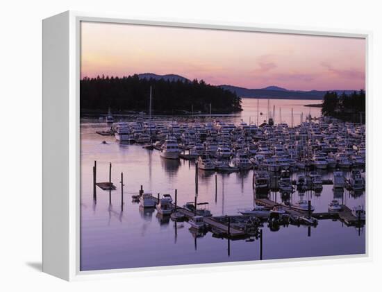 Roche Harbor Marina At dusk, San Juan Island, Washington, USA-Charles Gurche-Framed Premier Image Canvas