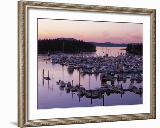 Roche Harbor Marina At dusk, San Juan Island, Washington, USA-Charles Gurche-Framed Photographic Print