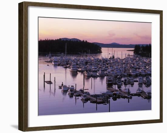 Roche Harbor Marina At dusk, San Juan Island, Washington, USA-Charles Gurche-Framed Photographic Print