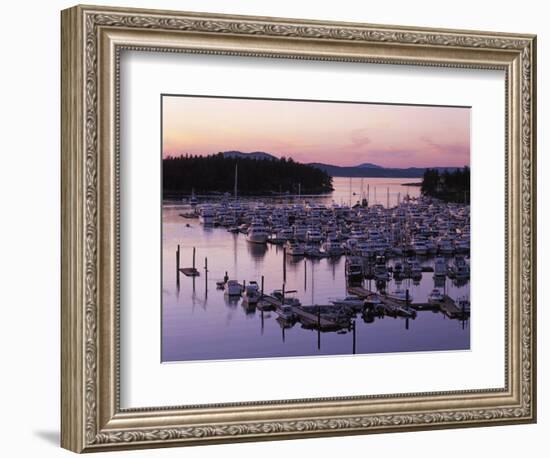 Roche Harbor Marina At dusk, San Juan Island, Washington, USA-Charles Gurche-Framed Photographic Print