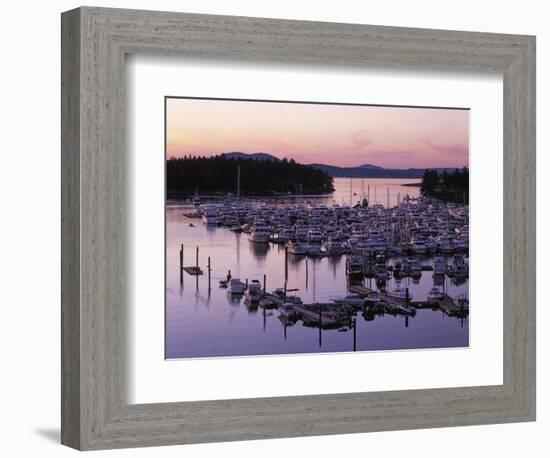 Roche Harbor Marina At dusk, San Juan Island, Washington, USA-Charles Gurche-Framed Photographic Print