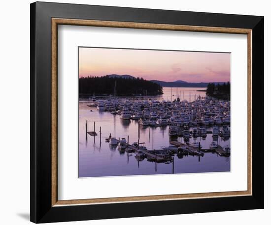 Roche Harbor Marina At dusk, San Juan Island, Washington, USA-Charles Gurche-Framed Photographic Print