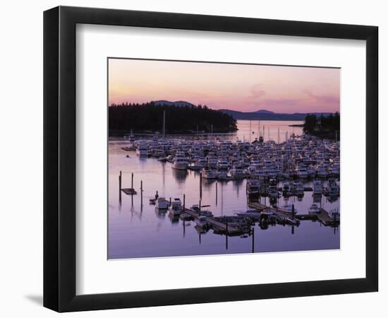 Roche Harbor Marina At dusk, San Juan Island, Washington, USA-Charles Gurche-Framed Photographic Print