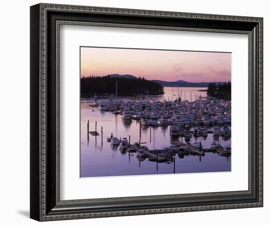 Roche Harbor Marina At dusk, San Juan Island, Washington, USA-Charles Gurche-Framed Photographic Print