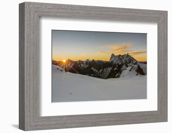 Rochefort ridge with Dent du Geant, Mont Blanc Glacier, Chamonix-Mont-Blanc, Haute-Savoie, Auvergne-Francesco Vaninetti-Framed Photographic Print