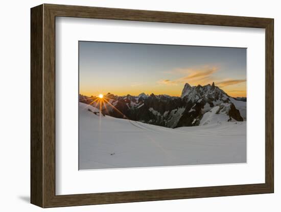 Rochefort ridge with Dent du Geant, Mont Blanc Glacier, Chamonix-Mont-Blanc, Haute-Savoie, Auvergne-Francesco Vaninetti-Framed Photographic Print